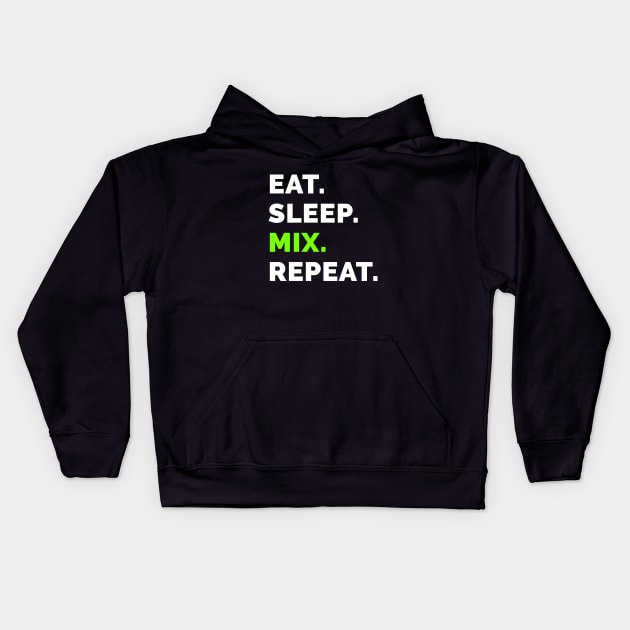 Eat sleep mix repeat 7 Kids Hoodie by Stellart